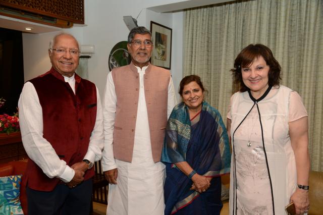 Khalid and Zeyna Ansari with Kailash Satyarthi and wife Sumedha.