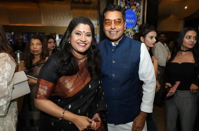 Renuka Shahane and Ashutosh Rana at the screening.