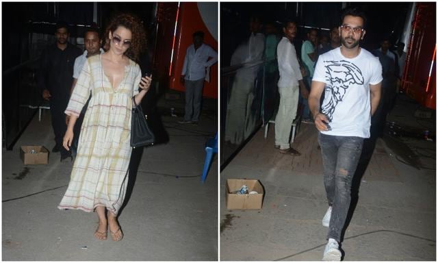 Kangana Ranaut and Rajkummar Rao in Mumbai. (Viral Bhayani) Kangana Ranaut and Rajkummar Rao in Mumbai. (Viral Bhayani)
