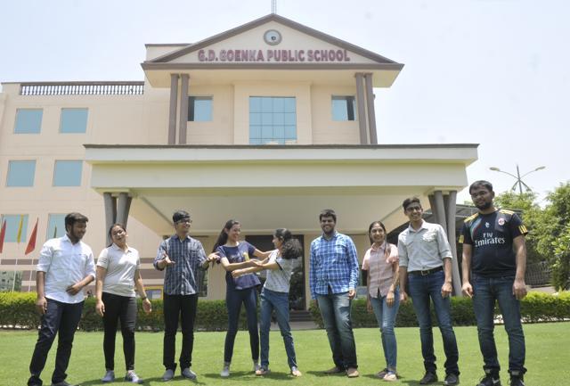 CLass 12 students of GD Goenka Public School in Lucknow having some light moments a day before the declaration of results. (Deepak Gupta/HT photo) CLass 12 students of GD Goenka Public School in Lucknow having some light moments a day before the declaration of results. (Deepak Gupta/HT photo)