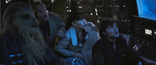 This image released by Lucasfilm shows Joonas Suotamo, from left, Woody Harrelson, Emilia Clarke and Alden Ehrenreich in a scene from Solo: A Star Wars Story. (AP) This image released by Lucasfilm shows Joonas Suotamo, from left, Woody Harrelson, Emilia Clarke and Alden Ehrenreich in a scene from Solo: A Star Wars Story. (AP)
