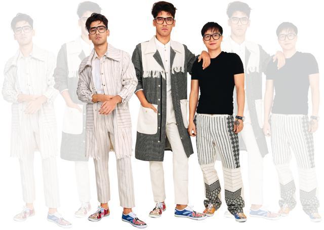Handwoven loin loom over jacket and easy-fit pants designed by Jenjum Gadi (Vinod Aggarwal) Handwoven loin loom over jacket and easy-fit pants designed by Jenjum Gadi (Vinod Aggarwal)