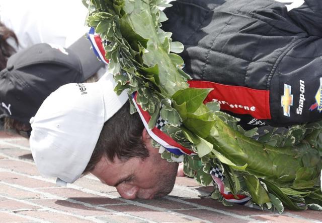 IndyCar Series driver Will Power celebrates at the yard of bricks after winning the 102nd running of the Indianapolis 500. (USA Today Sports) IndyCar Series driver Will Power celebrates at the yard of bricks after winning the 102nd running of the Indianapolis 500. (USA Today Sports)