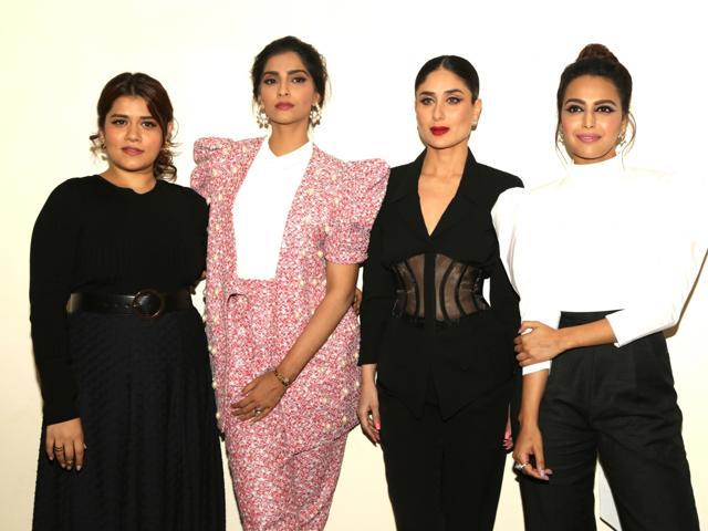 Shikha Talsania, Sonam Kapoor, Kareena Kapoor and Swara Bhaskar during a press conference organised to promote their upcoming film Veere Di Wedding in New Delhi. (IANS) Shikha Talsania, Sonam Kapoor, Kareena Kapoor and Swara Bhaskar during a press conference organised to promote their upcoming film Veere Di Wedding in New Delhi. (IANS)