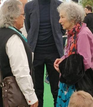 (Left) Anil Dharker and (right) Margaret Atwood.