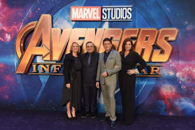 Joe (2nd L) and Anthony Russo (2nd R) pose on the red carpet upon arrival to attend the Avengers: Infinity War. (AFP) Joe (2nd L) and Anthony Russo (2nd R) pose on the red carpet upon arrival to attend the Avengers: Infinity War. (AFP)