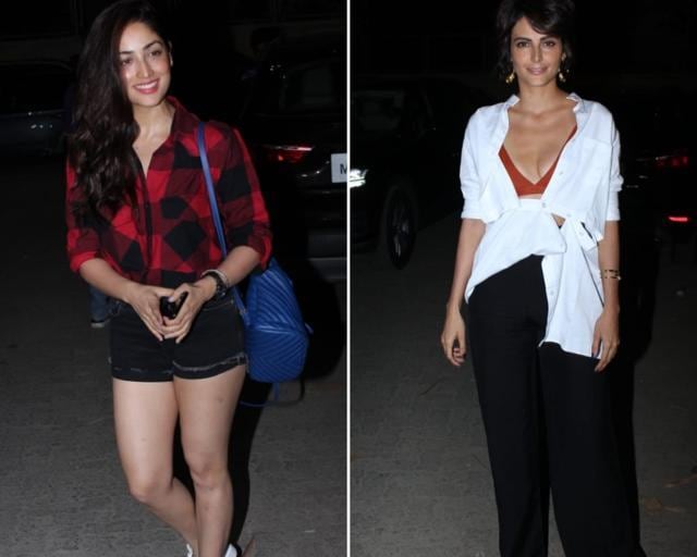 Pretty ladies, Yami Gautam and Mandana Karimi, at Bhavesh Joshi screening. (Viral Bhayani) Pretty ladies, Yami Gautam and Mandana Karimi, at Bhavesh Joshi screening. (Viral Bhayani)
