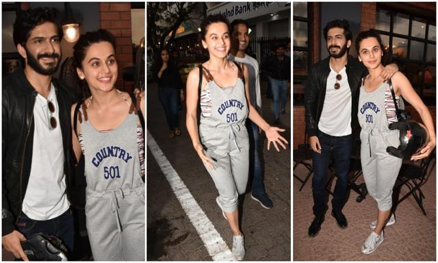 Bhavesh Joshi star Harshvardhan Joshi snapped with Taapsee Pannu. (Viral Bhayani) Bhavesh Joshi star Harshvardhan Joshi snapped with Taapsee Pannu. (Viral Bhayani)