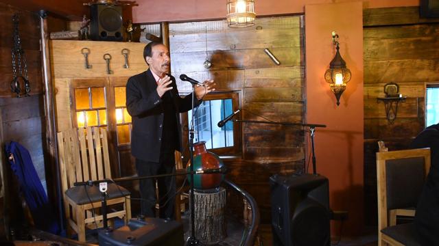 Cafe Pirates in Baramulla plans to host regular events featuring comedy, poetry, music, literature. At its launch in May, Kashmir’s favourite veteran comedian, Nazir Josh did a stand-up act. ‘Everyone’s sad in Kashmir, there’s a gloom that never leaves us,’ Josh says. ‘So it’s important to have comedy.’ (Irfan Bhukari) Cafe Pirates in Baramulla plans to host regular events featuring comedy, poetry, music, literature. At its launch in May, Kashmir’s favourite veteran comedian, Nazir Josh did a stand-up act. ‘Everyone’s sad in Kashmir, there’s a gloom that never leaves us,’ Josh says. ‘So it’s important to have comedy.’ (Irfan Bhukari)