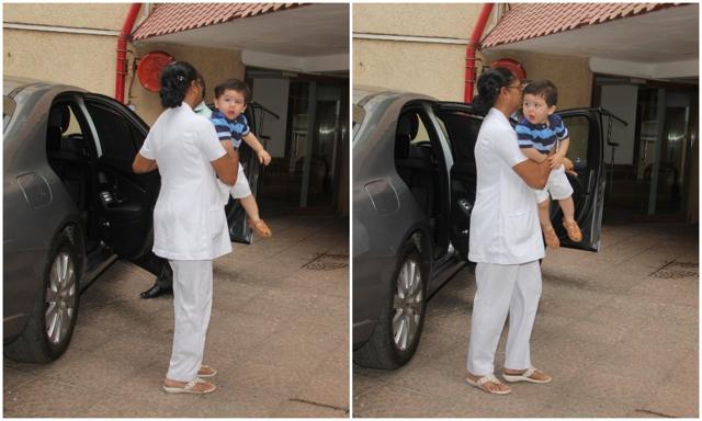 Taimur Ali Khan with his favourite nanny. (Viral Bhayani) Taimur Ali Khan with his favourite nanny. (Viral Bhayani)