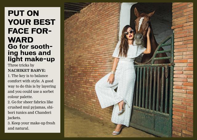 Jumpsuit, Rohit Gandhi + Rahul Khanna sandals and sunglasses, Mango; bracelet, Bijoux by Priya Chandna (Shivamm Paathak )