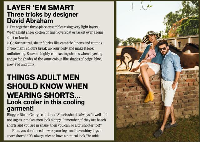 On her: top and jacket Kukoon; shorts, Elisha Wadhwani; shoes, Mango. On him: shirt, Minizmo; shorts and shoes Zara (Shivamm Paathak)