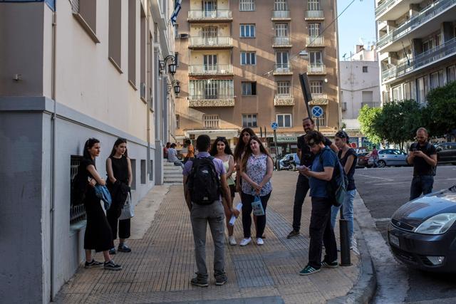 Historian Nicolas Nicolaides gives a walking tour of landmarks. (AFP) Historian Nicolas Nicolaides gives a walking tour of landmarks. (AFP)