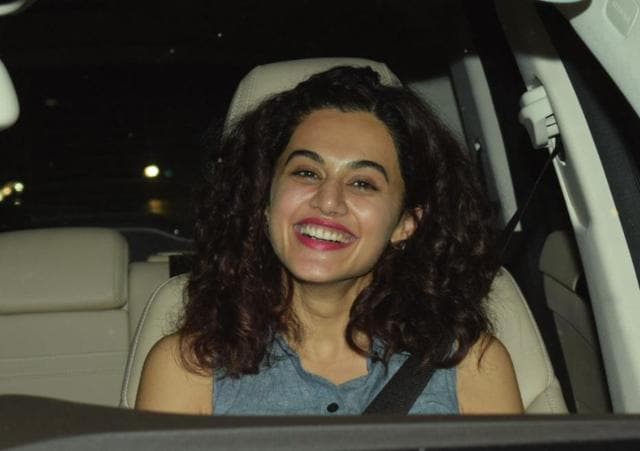 Taapsee Pannu at the special screening of film October in Mumbai. (IANS) Taapsee Pannu at the special screening of film October in Mumbai. (IANS)
