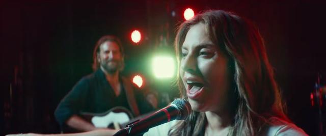 Lady Gaga and Bradley Cooper in A Star Is Born.