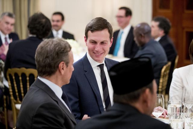 President Donald Trump's White House senior adviser Jared Kushner attends the iftar dinner in the State Dining Room of the White House Wednesday, June 6, 2018, in Washington. (AP) President Donald Trump's White House senior adviser Jared Kushner attends the iftar dinner in the State Dining Room of the White House Wednesday, June 6, 2018, in Washington. (AP)