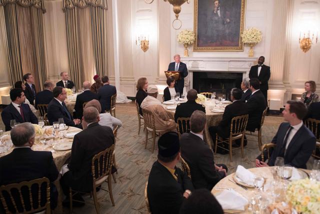 Donald Trump hosts his first iftar dinner as president, marking the traditional Ramzan fast-breaking meal with Muslim invitees at the White House. (AFP) Donald Trump hosts his first iftar dinner as president, marking the traditional Ramzan fast-breaking meal with Muslim invitees at the White House. (AFP)