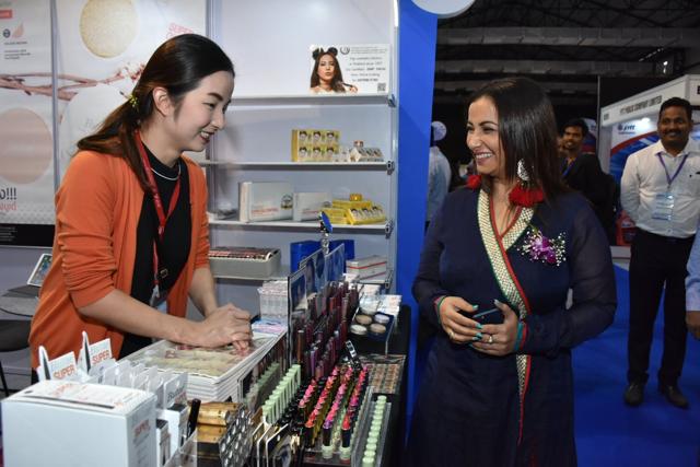 Divya Dutta responds to a sales person at the event called Thailand Week 2018. (Viral Bhayani)