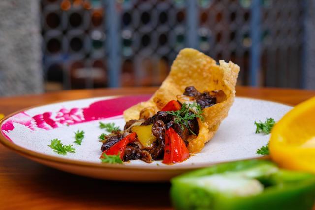 The grilled pepper tenderloin’s thin slices of beef are juicy and tender with a sharp undertone of pepper in every bite. It’s so good, we’re tempted to go for seconds.
