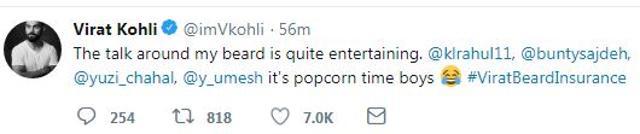Virat Kohli gave a hilarious explanation on ‘accusations’ that his beard was insured (Twitter)