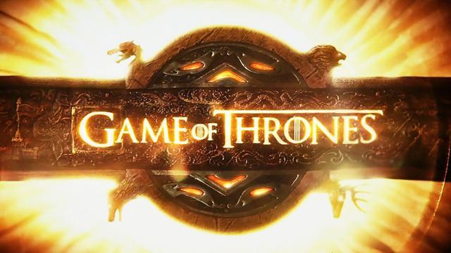 The Game of Thrones title card. The Game of Thrones title card.