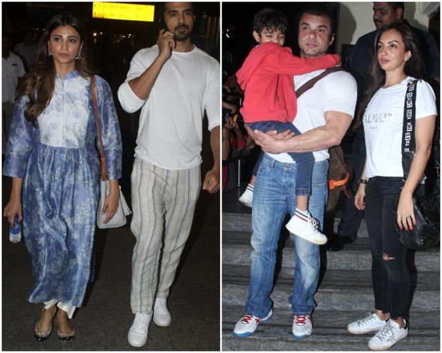 Race 3 stars Daisy Shah and Saqib Saleem and Sohail Khan with his family were all seen at the film’s screening. (Viral Bhayani) Race 3 stars Daisy Shah and Saqib Saleem and Sohail Khan with his family were all seen at the film’s screening. (Viral Bhayani)