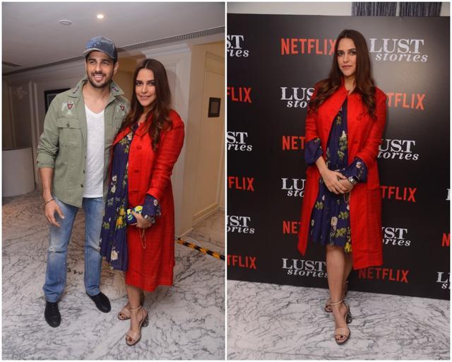 Neha Dhupia and Siddharth Malhotra pose for the camera. (Viral Bhayani)