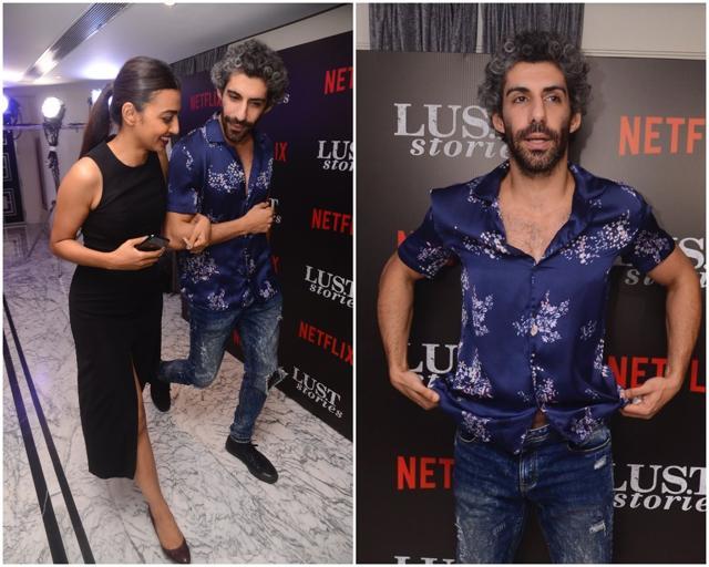 Jim Sarbh and Radhika enter the venue, hand-in-hand. (Viral Bhayani)