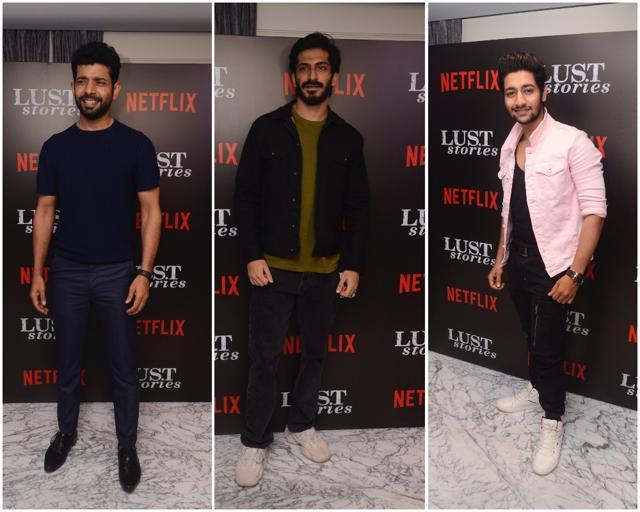 Vineet Singh, Harshvardhan Kapoor and Sairat star Akash Thosar at the screening. (Viral Bhayani)