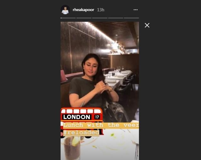 Kareena Kapoor Khan during their lunch session in London. (Instagram Grab) Kareena Kapoor Khan during their lunch session in London. (Instagram Grab)