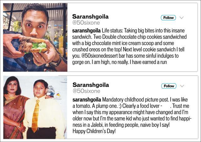 Saransh Goila’s fitness goals reflect even in his food stories on social media Saransh Goila’s fitness goals reflect even in his food stories on social media
