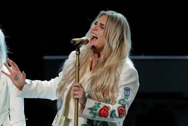 Kesha performs Praying at the 60th Annual Grammy Awards Show in New York, U.S. (REUTERS)