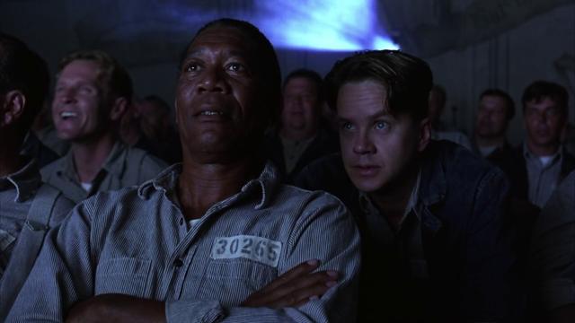 Movie night at the Shawshank prison. Movie night at the Shawshank prison.