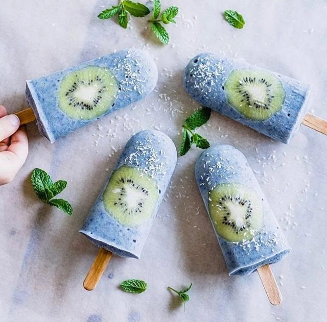 Blue tea Kiwi kulfi. Blue tea Kiwi kulfi.