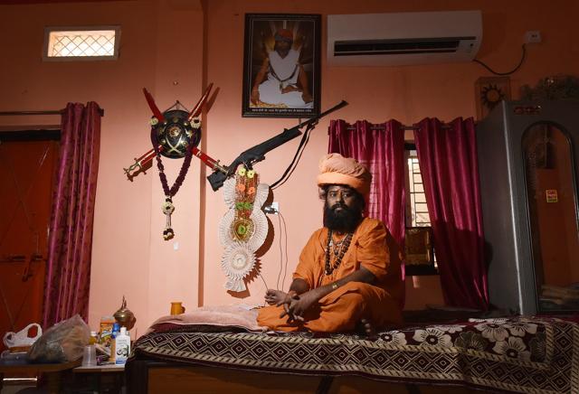 Yogi Peer Ramnath talks of starting an organisation called Hindu Vahini in Ujjain three years ago. (Raj K Raj / HT Photo) Yogi Peer Ramnath talks of starting an organisation called Hindu Vahini in Ujjain three years ago. (Raj K Raj / HT Photo)