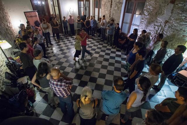 People take part in a tango seminar in Montevideo. (AFP)