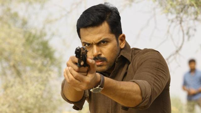 Karthi in a still from Theeran Adigaram Ondru.