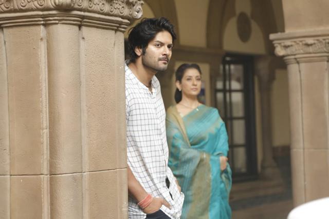 Ali Fazal and Manisha Koirala on sets of Prasthanam. Ali Fazal and Manisha Koirala on sets of Prasthanam.