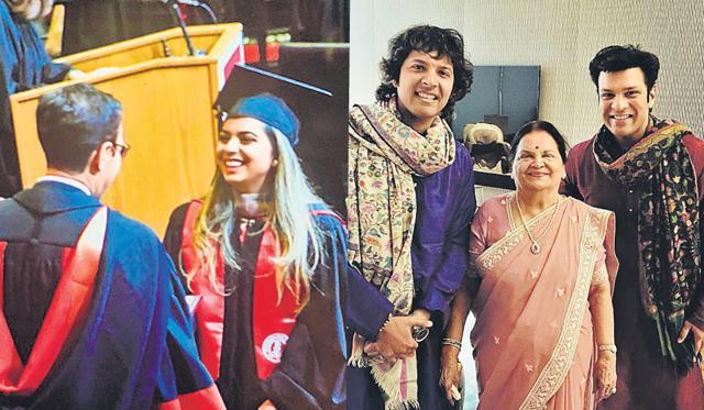 (LtoR) Isha Ambani at her graduation ceremony; sarod maestro brothers Ayaan and Amaan Ali Khan with Kokilaben Ambani. (LtoR) Isha Ambani at her graduation ceremony; sarod maestro brothers Ayaan and Amaan Ali Khan with Kokilaben Ambani.