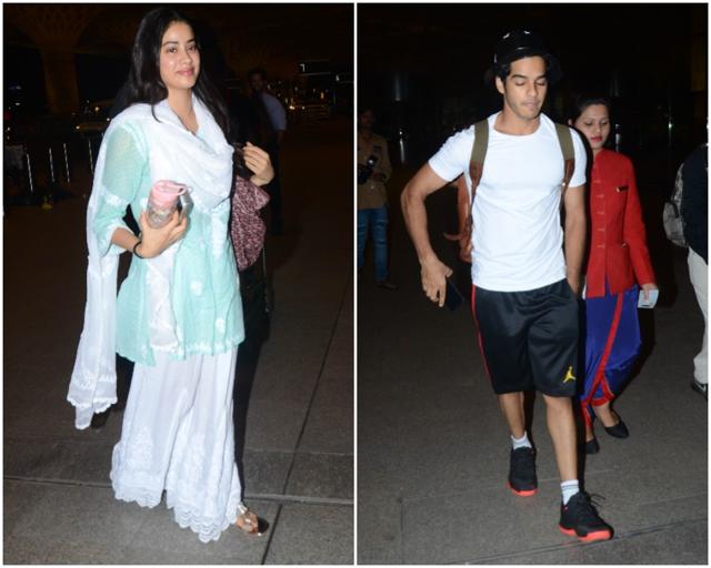 Janhvi Kapoor and Ishaan Khatter spotted at the airport. (Viral Bhayani)