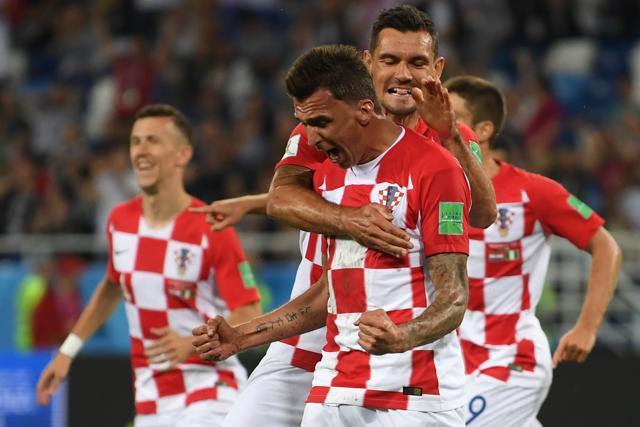 Croatia's forward Mario Mandzukic celebrates scoring the opening goal against Nigeria. (AFP) Croatia's forward Mario Mandzukic celebrates scoring the opening goal against Nigeria. (AFP)