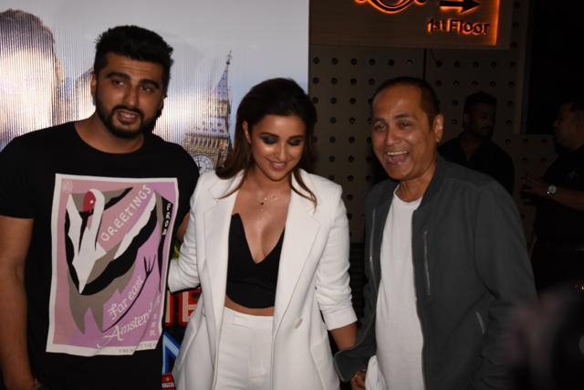 Arjun Kapoor and Parineeti Chopra at the Namaste England wrap-up party. (Viral Bhayani)