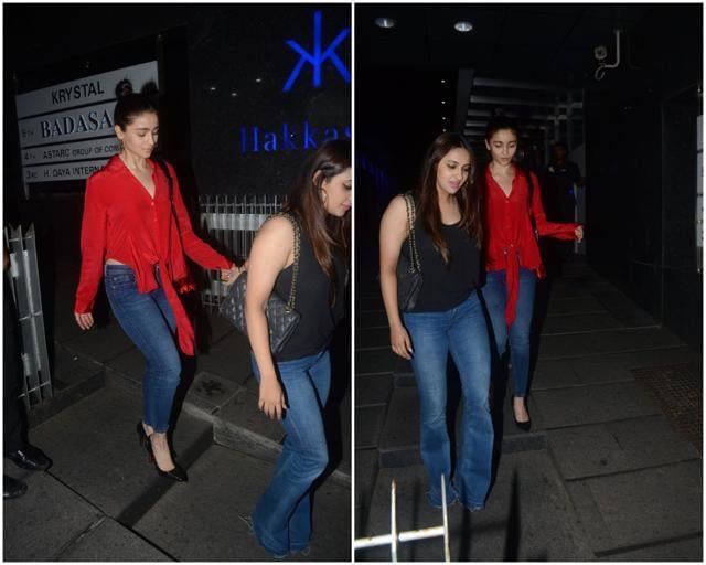 Alia Bhatt with her friend Akansha Ranjan Kapoor. (Viral Bhayani) Alia Bhatt with her friend Akansha Ranjan Kapoor. (Viral Bhayani)