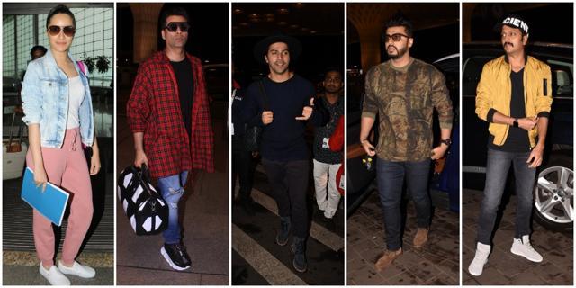 Shraddha Kapoor, Varun Dhawan and Karan Johar and many others left for Bangkok on Thursday. (Viral Bhayani) Shraddha Kapoor, Varun Dhawan and Karan Johar and many others left for Bangkok on Thursday. (Viral Bhayani)