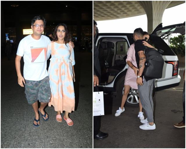 Swara Bhaskar and Anushka Sharma were seen in the airport. (Manav Manglani) Swara Bhaskar and Anushka Sharma were seen in the airport. (Manav Manglani)