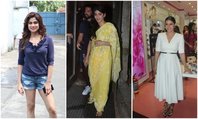 Shamita Shetty was seen at a location shoot, Shruti Hassan and her rumoured boyfriend Michael Corsale after a dinner date while Kajol was seen at a beauty store launch. (Viral Bhayani) Shamita Shetty was seen at a location shoot, Shruti Hassan and her rumoured boyfriend Michael Corsale after a dinner date while Kajol was seen at a beauty store launch. (Viral Bhayani)