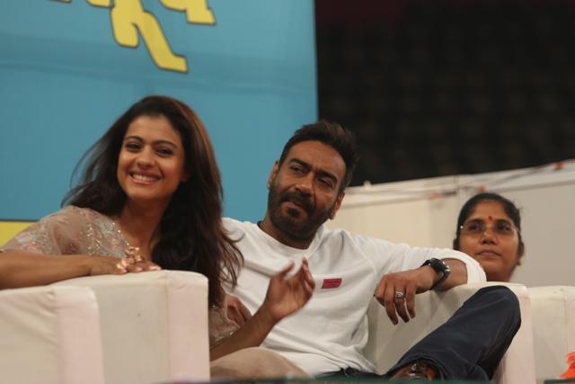 Kajol with husband Ajay Devgn at an event on ban on the use of plastic. (Viral Bhayani)