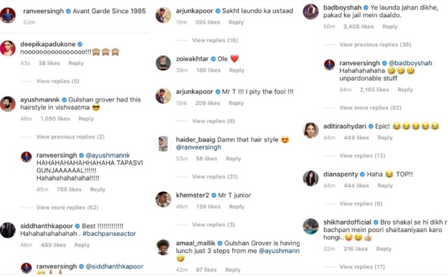 Check out some of the comments left on Ranveer’s picture.