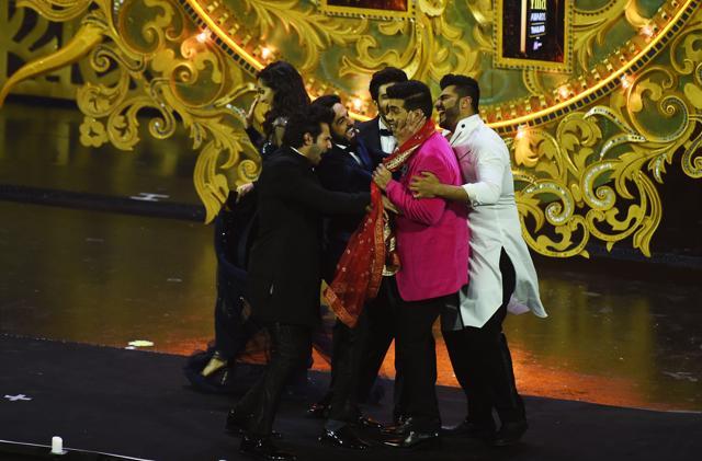 Karan Johar and Bollywood actors Varun Dhawan, Ayushhmann Khurrana, Kartik Aaryan and Arjun Kapoor share a light moment on stage during the IIFA Rocks 2018 event on June 22, 2018. (AFP) Karan Johar and Bollywood actors Varun Dhawan, Ayushhmann Khurrana, Kartik Aaryan and Arjun Kapoor share a light moment on stage during the IIFA Rocks 2018 event on June 22, 2018. (AFP)