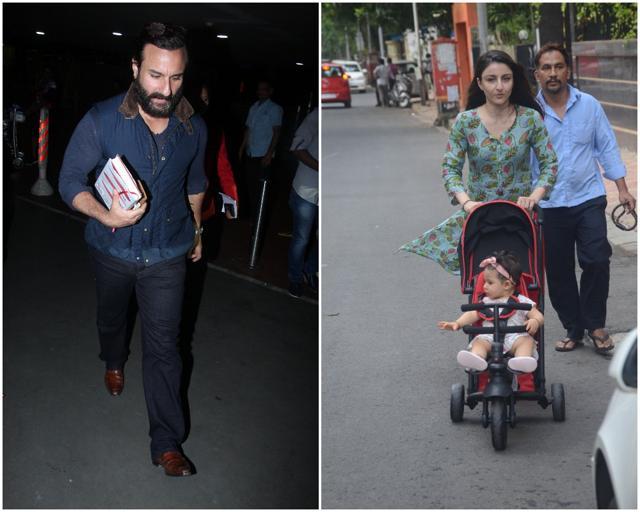 Looks like Saif Ali Khan is back in Mumbai without Taimur and Kareena Kapoor Khan while Soha Ali Khan takes Inaaya Naumi Kemmu for a stroll. (Viral Bhayani) Looks like Saif Ali Khan is back in Mumbai without Taimur and Kareena Kapoor Khan while Soha Ali Khan takes Inaaya Naumi Kemmu for a stroll. (Viral Bhayani)